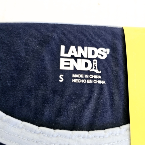 Lands End 2 pc pajama set sz S navy white long sleeve print drawstring pant NWT - Picture 9 of 9